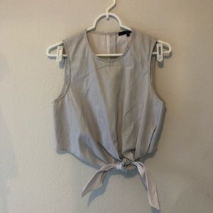 Tibi Striped Tie Crop Top
